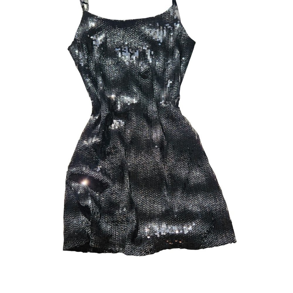 C Gen Vintage Black Mini Dress Sequin Cocktail